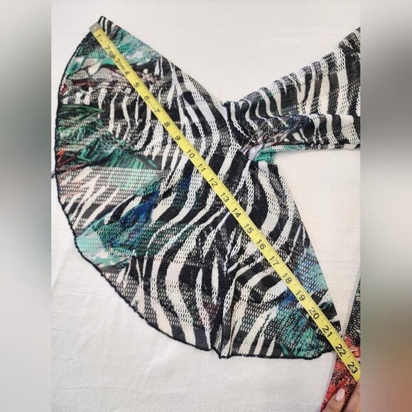 Dor Dor Couture Women's Floral & Zebra Print Sheer Cover-Up Summer Top, sz SM - Picture 8 of 8